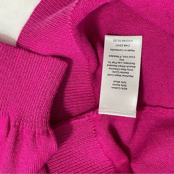 NWT Talbots Pink Fuchsia Wool Blend Sweater Size SMALL - Picture 4 of 4